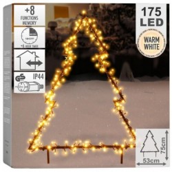 Metallist välisjõulupuu, 175 LED, 75 cm