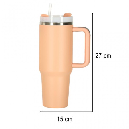 Termoskruus kõrre ja sangaga, 1200ml roosa