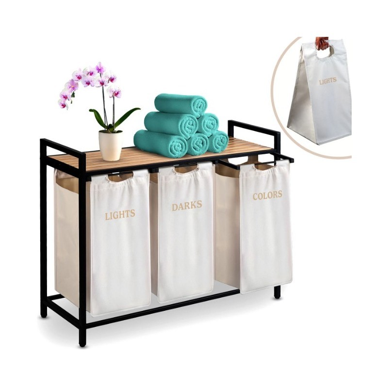 Kolme sektsiooniga pesukorv 120-liitrit | FreshDesign.ee