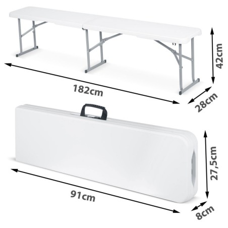 Kokkupandav toitlustusaiapink 180 cm, valge | FreshDesign.ee