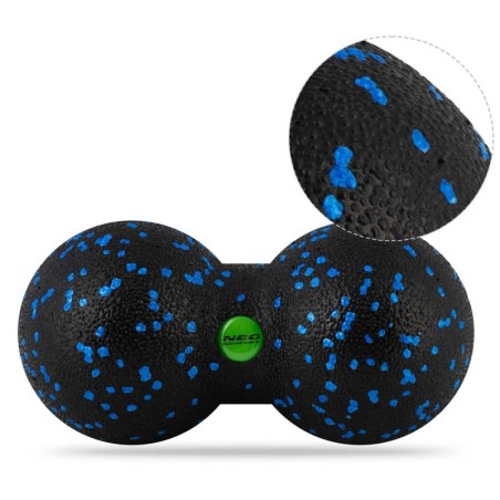 Topelt massaaži- ja fitnesspall must ja sinine