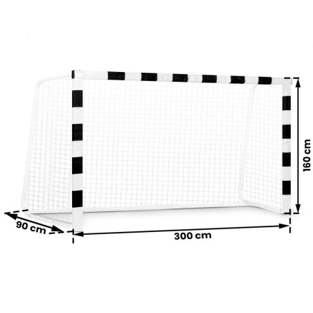 Jalgpallivärav 300 x 160 x 90 cm mustvalge | FreshDesign.ee