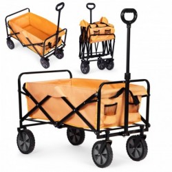 Kokkupandav transpordikäru, suur, oranž, 47x105 cm