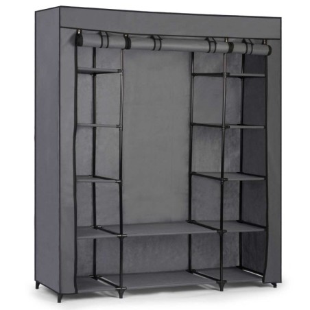 Suur tekstiilist riidekapp 45 x 135 x 170 cm - grafiit