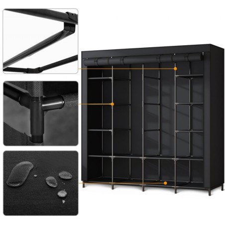 Suur tekstiilist riidekapp must | FreshDesign.ee