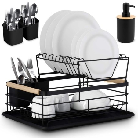 Kahetasandiline nõudekuivatusrest must | FreshDesign.ee