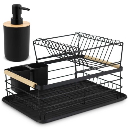 Kahetasandiline nõudekuivatusrest must