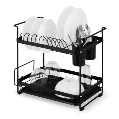 Kahetasandiline nõudekuivatusrest must | FreshDesign.ee