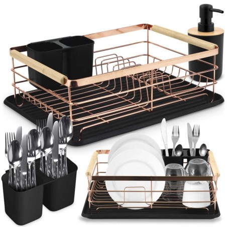 Nõudekuivatusrest must gold | FreshDesign.ee