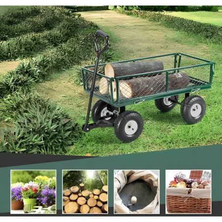 Aia veokäru, 200 kg, avanevad küljepaneelid, suured täispuhutavad rattad