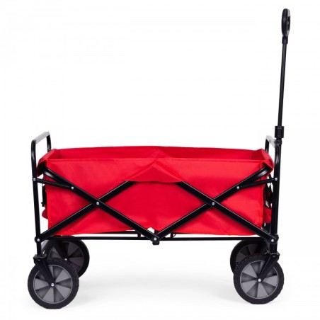 Kokkupandav transpordikäru, suur, punane, 47x105 cm