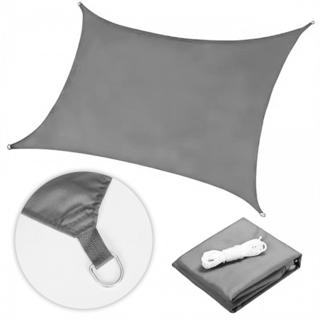 Päikesepuri 3 x 3 m hall kandiline | FreshDesign.ee