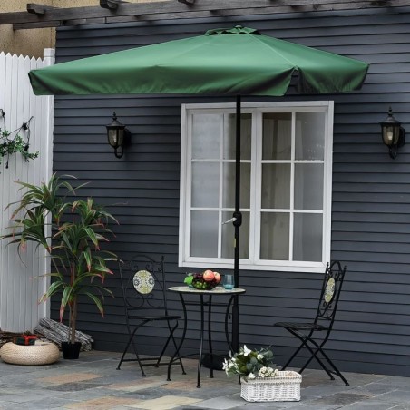 Suur ristkülikukujuline aiavari, kallutusmehhanism, vända käepide, roheline, 200x140 cm