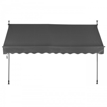 Rõdu päikesevari markiis 300x120 cm, kõrgus reguleeritav, veekindel käsivändaga hall
