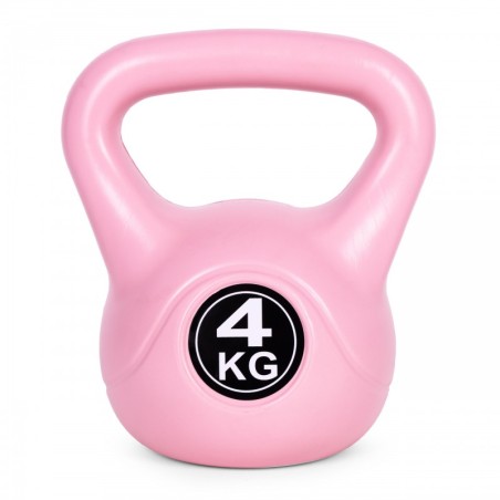 Kettlebell sangpomm 4 kg treeninguks, treeningkoormus, roosa