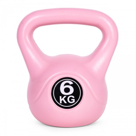 Kettlebell sangpomm 6 kg treeninguks, treeningkoormus, roosa