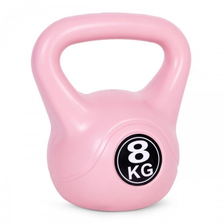 Kettlebell sangpomm 8 kg treeninguks, treeningkoormus, roosa