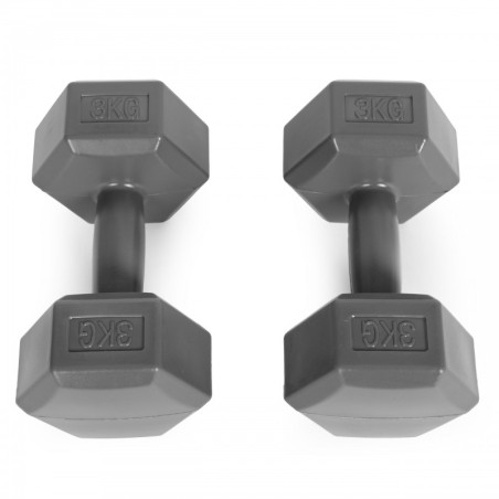 Hex hantlite komplekt 2x3 kg, hall | FreshDesign.ee