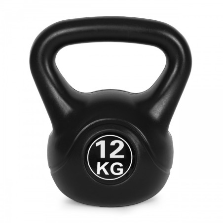 Kettlebell sangpomm 12 kg treeninguks, must