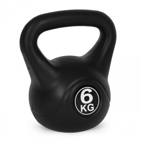 Kettlebell sangpomm 6 kg treeninguks, must