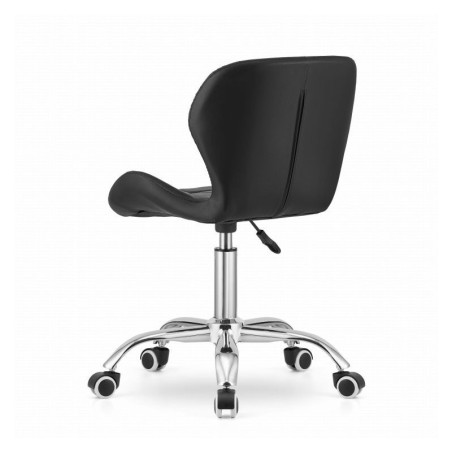 Laia seljatoega pööratav kontoritool, öko-nahk, must
