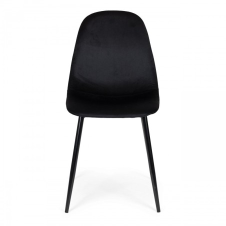 Komplektis 4 samettooli söögituppa ja elutuppa - must