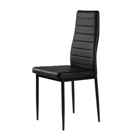 Öko-nahast toolid elu- ja söögituppa, komplektis 4, must, ModernHome