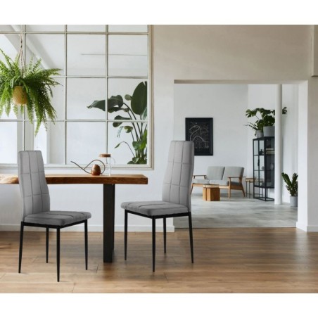 Komplektis 4 polsterdatud tutttooli söögi- ja elutuppa, 4 tükki, hall