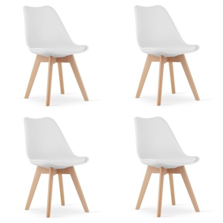 Zestaw komplet krzeseł MARK białe drewnian... | FreshDesign.ee