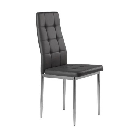 Elu- või söögituppa, 4tk tepitud tool, kroomitud jalad, hall ökonahk