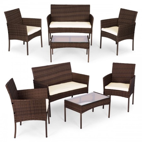 Aiamööblikomplekt– pink, laud, toolid, pruun | FreshDesign.ee