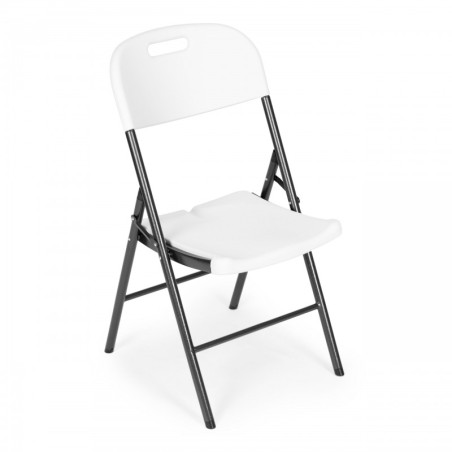 Kaks kokkupandavat tooli, toitlustuskomplekt, metall, HDPE, valge