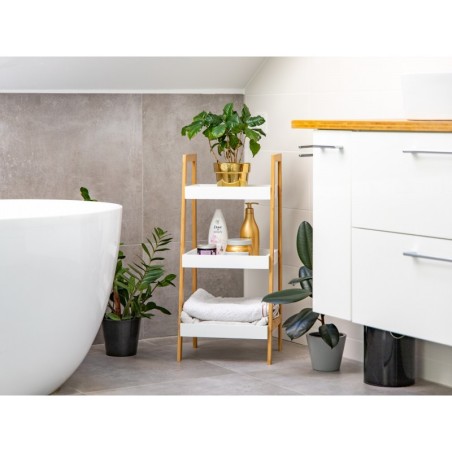 Raamaturiiul, 3 riiulit, bambusraam