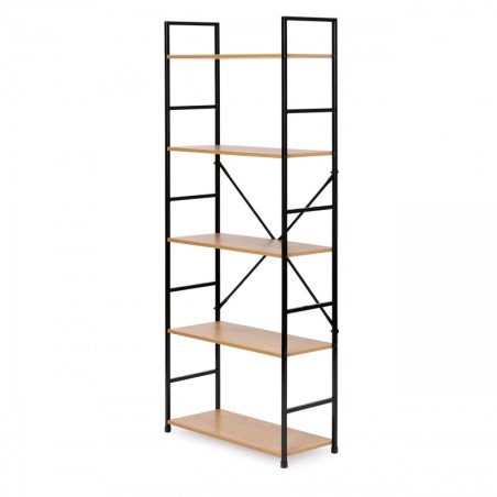 Lai kaasaegne LOFT puidust raamaturiiul 5 riiuliga