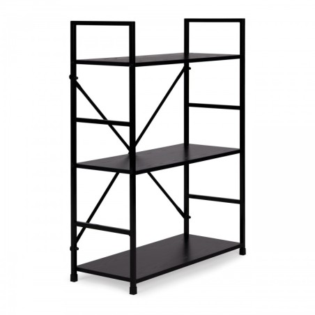 Puidust raamaturiiul metallraamiga lai LOFT, 3 riiulit