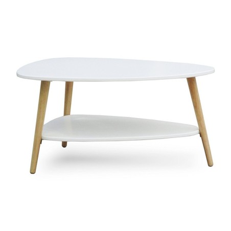 Moodne kohvilaud, puidust jalad, valge