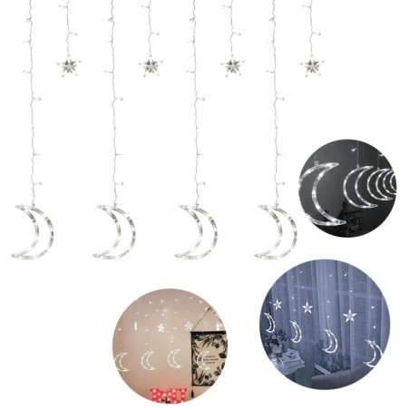 Kuutuled, tähed, jõulutuled, kardin, 96LED | FreshDesign.ee