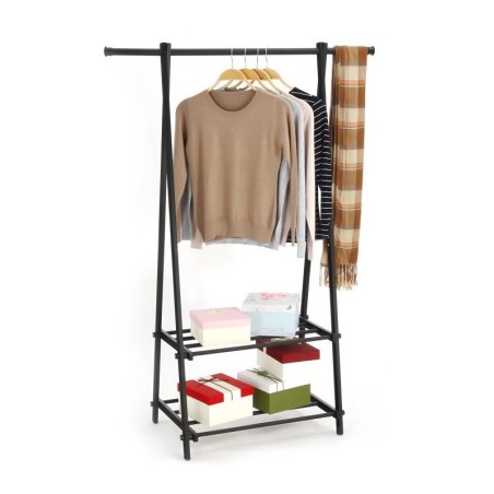 Riidestange nagi, must, 2 riiulit