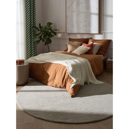 Ümmargune villane vaip Vera helehall Ø 160 cm