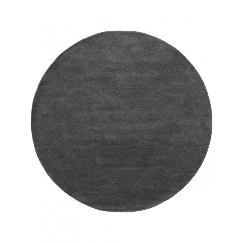 Ümmargune villane vaip painutatud süsi Ø 100 cm | FreshDesign.ee