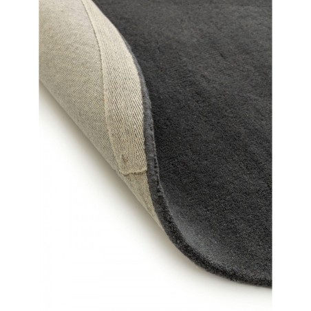 Ümmargune villane vaip painutatud süsi Ø 100 cm | FreshDesign.ee