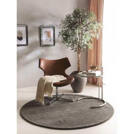Ümmargune villane vaip Jamal Grey Ø 160 cm ümmargune