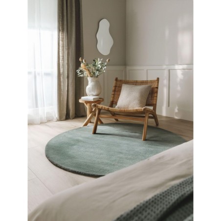 Ümmargune villane vaip Bent Green Ø 100 cm ümmargune