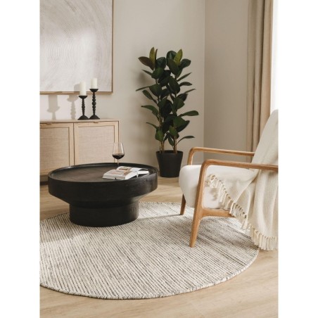 Villane vaip Rocco Beež/Must Ø 100 cm ümmargune