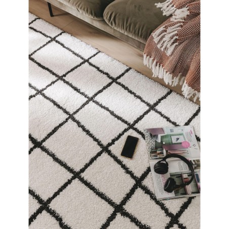 Shaggy vaip Louise Must/Valge 200x290 cm | FreshDesign.ee