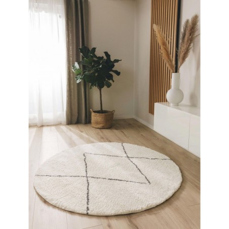 Shaggy Round vaip Benno Cream Ø 160 cm ümmargune