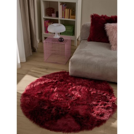 Pestav Shaggy vaip Nanuk Bordeaux Ø 80 cm ümmargune