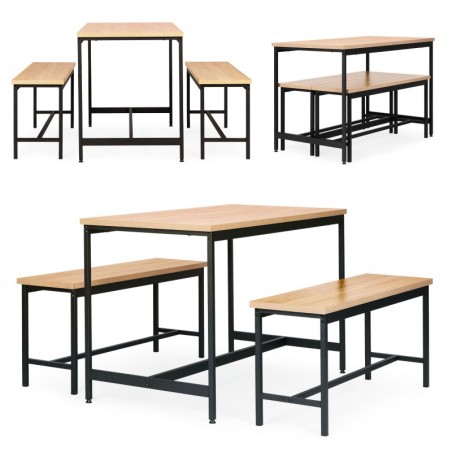 Loft-söögimööbli komplekt – laud ja 2 pink... | FreshDesign.ee