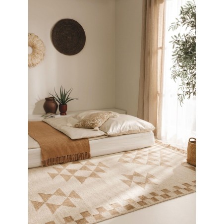 Käsitsi kootud Kilim Mahila Helepruun 120x170 cm