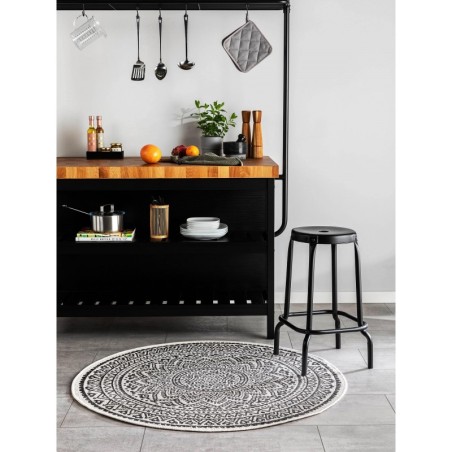 Sise- ja välivaip Cleo valge/must Ø 120 cm ümmargune